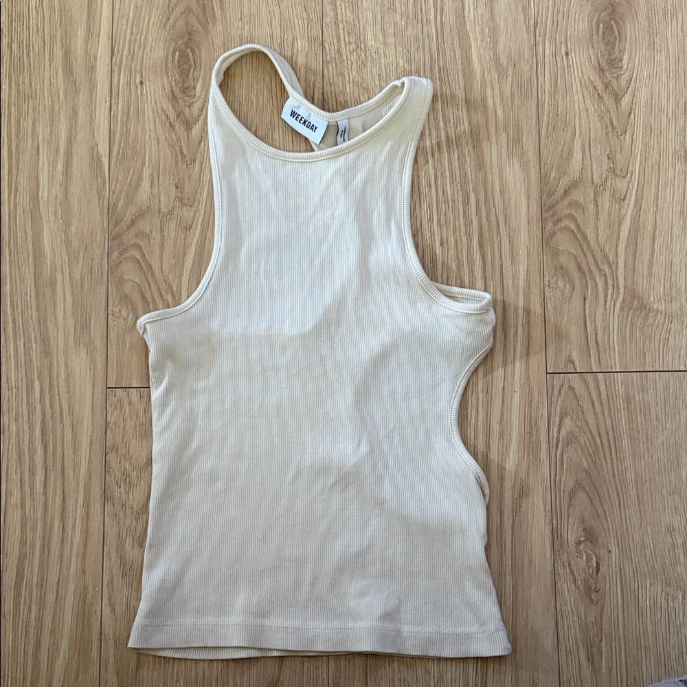 Weekday Asymmetric Ribbed Tank Top